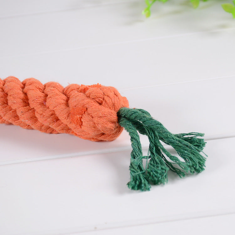 Factory direct supply cotton rope carrot dog toy dog bite resistant molar cleaning pet toy