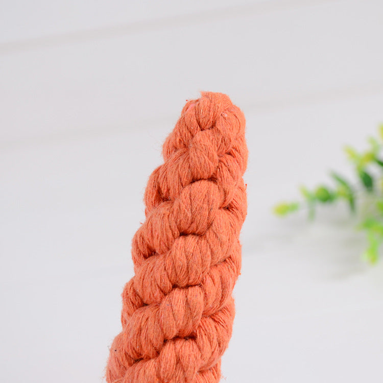 Factory direct supply cotton rope carrot dog toy dog bite resistant molar cleaning pet toy