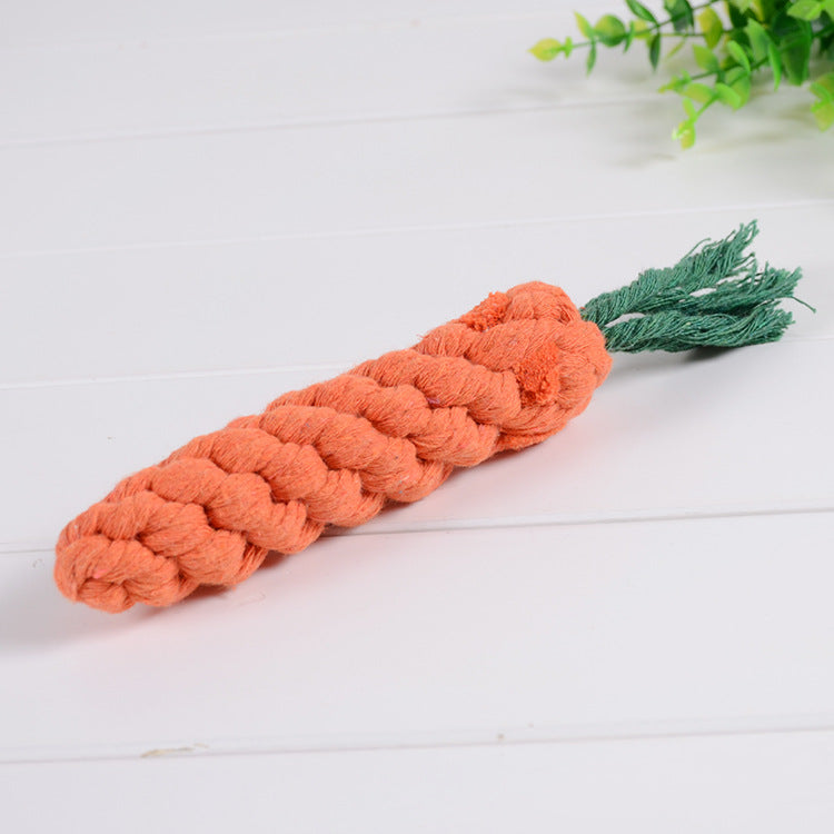 Factory direct supply cotton rope carrot dog toy dog bite resistant molar cleaning pet toy
