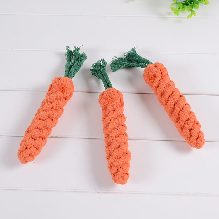 Factory direct supply cotton rope carrot dog toy dog bite resistant molar cleaning pet toy