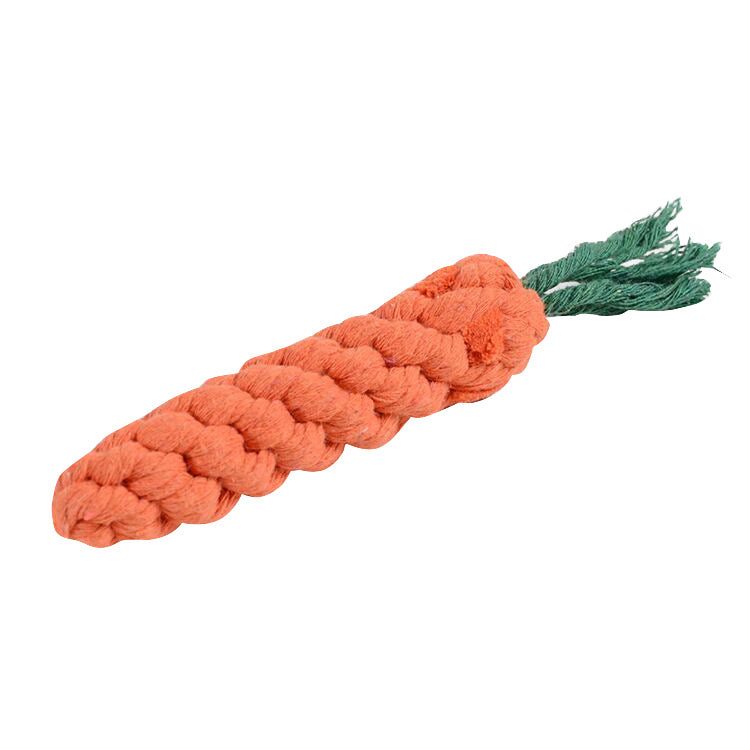 Factory direct supply cotton rope carrot dog toy dog bite resistant molar cleaning pet toy